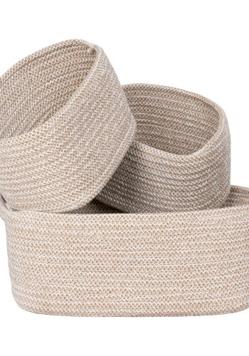 HOUSE NORDICKurv, bomuld, beige, st af 3