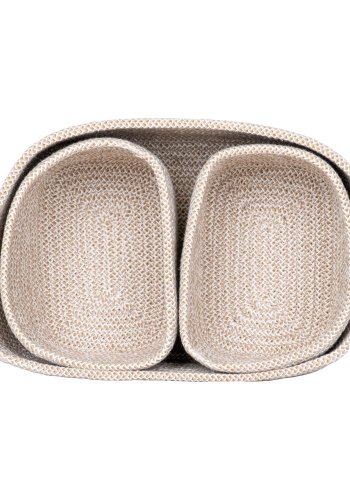 HOUSE NORDICKurv, bomuld, beige, st af 3