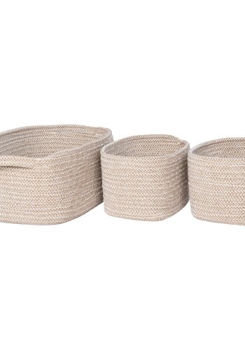 HOUSE NORDICKurv, bomuld, beige, st af 3