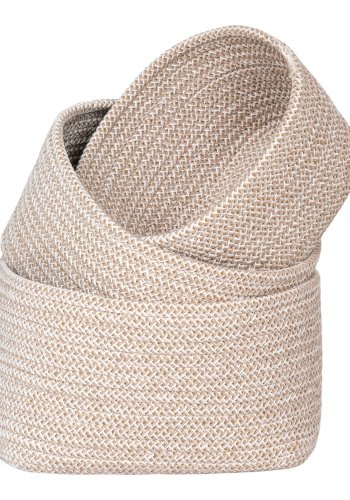 HOUSE NORDIC Kurv, bomull, beige, sett med 3 stk