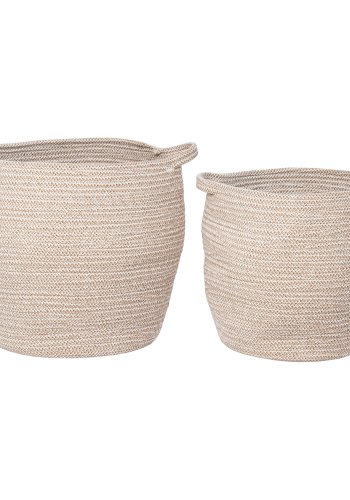 HOUSE NORDIC Kurv, bomull, beige, sett med 2