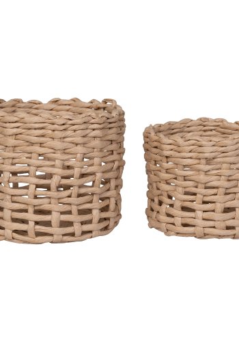 HOUSE NORDIC Kurv, papir, lysebrun, sett med 2