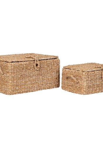 HOUSE NORDIC Kurv, sjgress/jern, natur, sett med 2