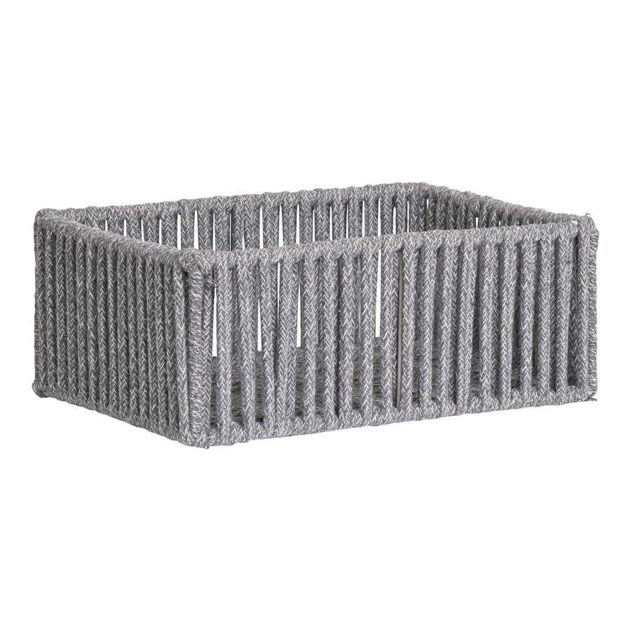 HOUSE NORDIC Arese-kurv, rektangulr - gr bomull og metall (sett med 3)