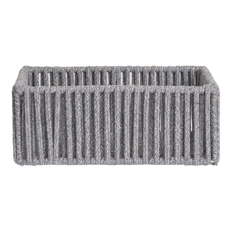 HOUSE NORDIC Arese-kurv, rektangulr - gr bomull og metall (sett med 3)