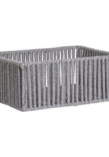 HOUSE NORDIC Arese-kurv, rektangulr - gr bomull og metall (sett med 3)