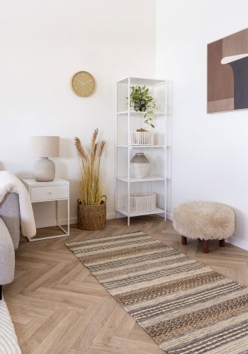 HOUSE NORDIC Arese-kurv, oval - off-white bomull og metall (sett med 2)