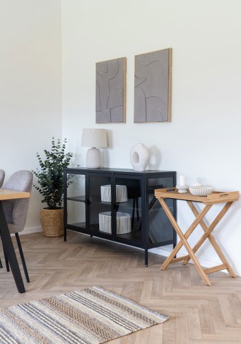 HOUSE NORDIC Arese-kurv, oval - off-white bomull og metall (sett med 2)