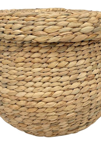 HOUSE NORDIC Arona-kurv, med lokk, rund - naturlig vannhyasint (30x26,5)