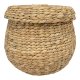 HOUSE NORDIC Arona-kurv, med lokk, rund - naturlig vannhyasint (30x26,5)