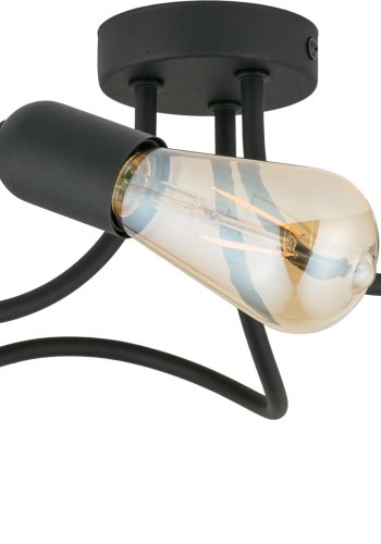 TK Wave taklampe, med plass til 3 prer - sort metall