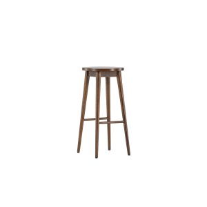 VIND KOLLEKTION Mollösand barstol, m. fotstöd - mocca gummiträ