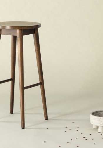 VIND KOLLEKSJON Mollösand barstol, m. fotsttte - mocca gummitre