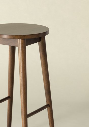 VIND KOLLEKSJON Mollösand barstol, m. fotsttte - mocca gummitre