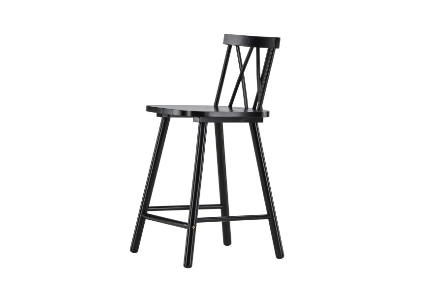 VIND KOLLEKTION Mollstrm barstol, m. rygln og fodsttte - sort gummitr