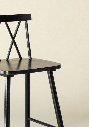 VIND KOLLEKTION Mollstrm barstol, m. rygln og fodsttte - sort gummitr