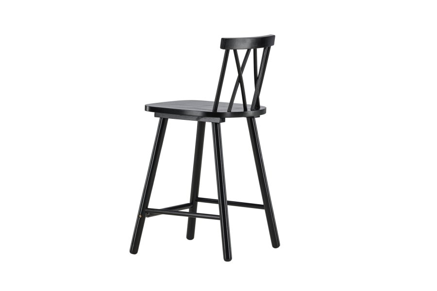 VIND KOLLEKTION Mollstrm barstol, m. rygln og fodsttte - sort gummitr