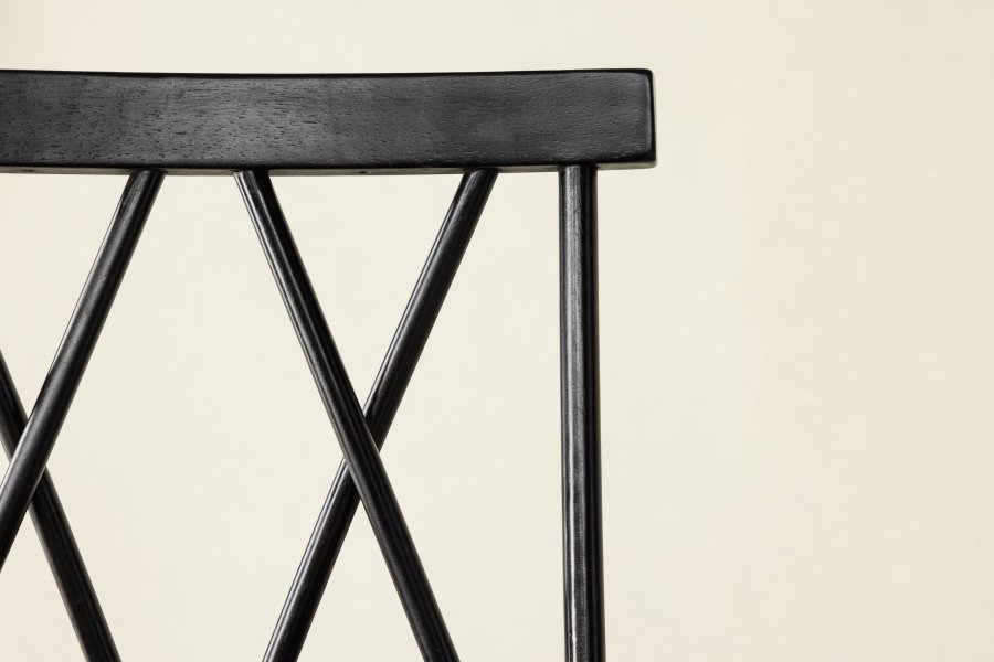 VIND KOLLEKTION Mollstrm barstol, m. rygln og fodsttte - sort gummitr