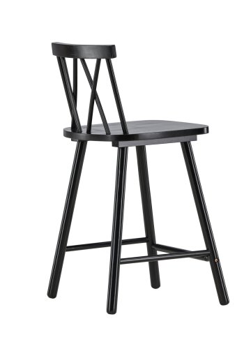 VIND KOLLEKTION Mollstrm barstol, m. rygln og fodsttte - sort gummitr