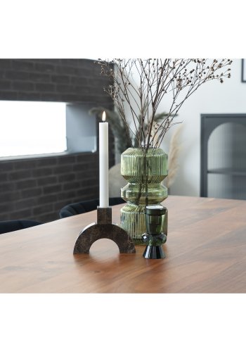 HOUSE NORDIC vase, rund - grnt glass (H:24,5)