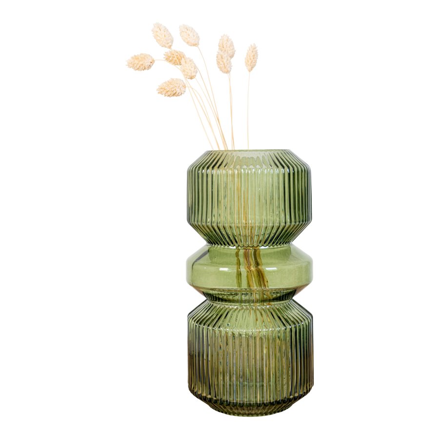 HOUSE NORDIC vase, rund - grnt glass (H:24,5)