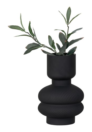 HOUSE NORDIC vase, rund - svart glass (H:22)