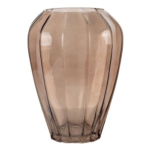 HOUSE NORDIC vase, rund - brun glas (H:29)