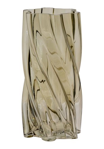 HOUSE NORDIC Vase, munnblst glass, rykgrnn, 12,5x25 cm