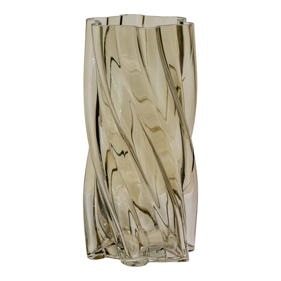 HOUSE NORDIC Vase, munnblst glass, rykgrnn, 12,5x25 cm