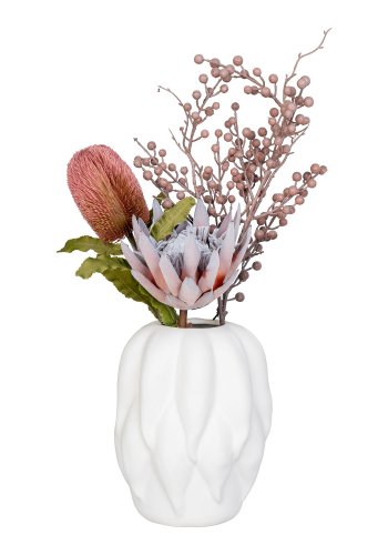 HOUSE NORDIC Vase, keramikk, beige, 19,5x19,5x26 cm