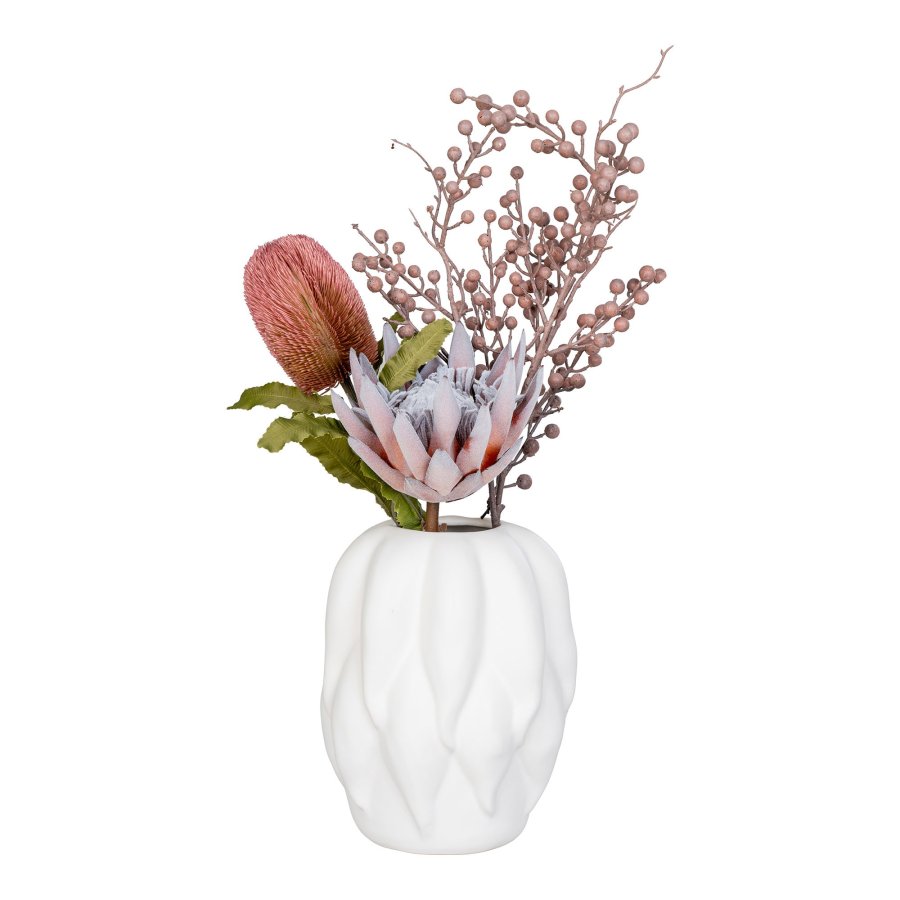 HOUSE NORDIC Vase, keramikk, beige, 19,5x19,5x26 cm