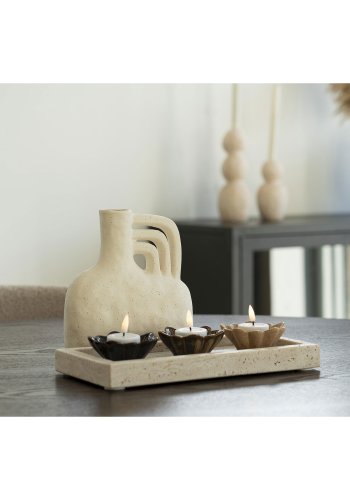 HOUSE NORDIC Vas, keramik, beige, 18,5x8x19,5 cm