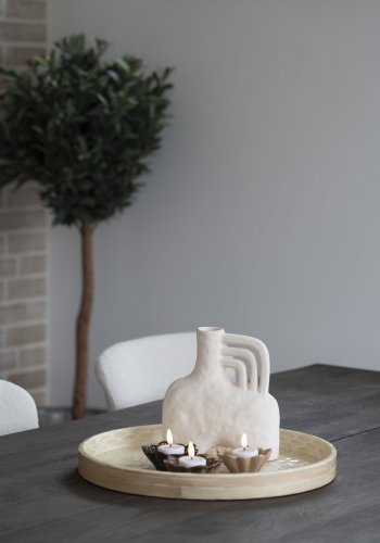 HOUSE NORDIC Vas, keramik, beige, 18,5x8x19,5 cm