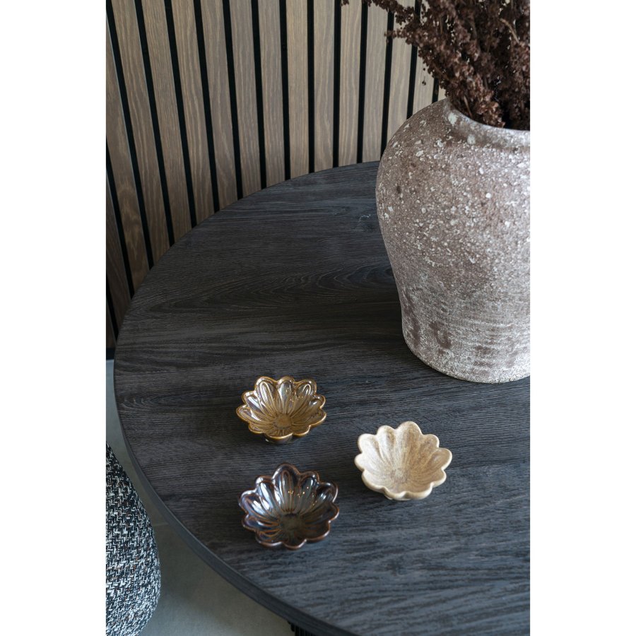 HOUSE NORDIC Skl, keramikk, beige/brun/mrkebrun, 8,5x3,5 cm, sett med 3