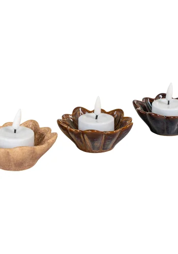 HOUSE NORDIC Skl, keramikk, beige/brun/mrkebrun, 8,5x3,5 cm, sett med 3