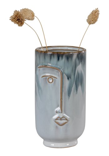 HOUSE NORDIC Vase - Vase, keramikk, bl, 9x17 cm
