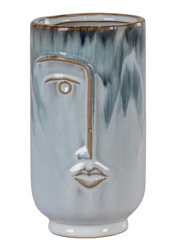 HOUSE NORDIC Vase - Vase, keramikk, bl, 9x17 cm