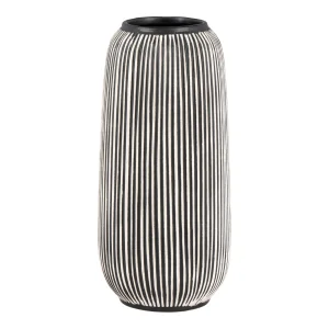 HOUSE NORDIC Vase, rund - schwarz/wei&szlig;e Keramik (�9,5)