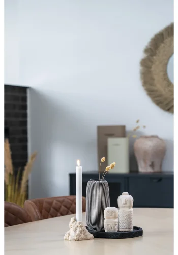 HOUSE NORDIC dekorativ figur, firkantet - beige sement (5,5x5,5)