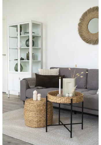 HOUSE NORDIC dekorativ figur, firkantet - beige sement (5,5x5,5)