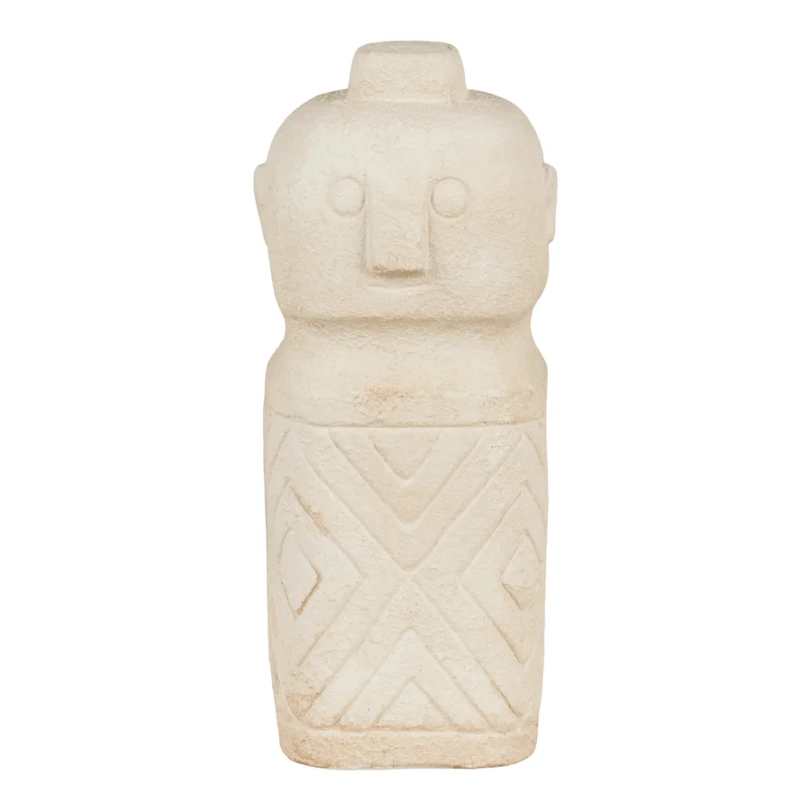 HOUSE NORDIC dekorativ figur, firkantet - beige sement (6,5x6,5)