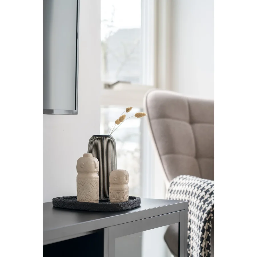 HOUSE NORDIC dekorativ figur, firkantet - beige sement (6,5x6,5)