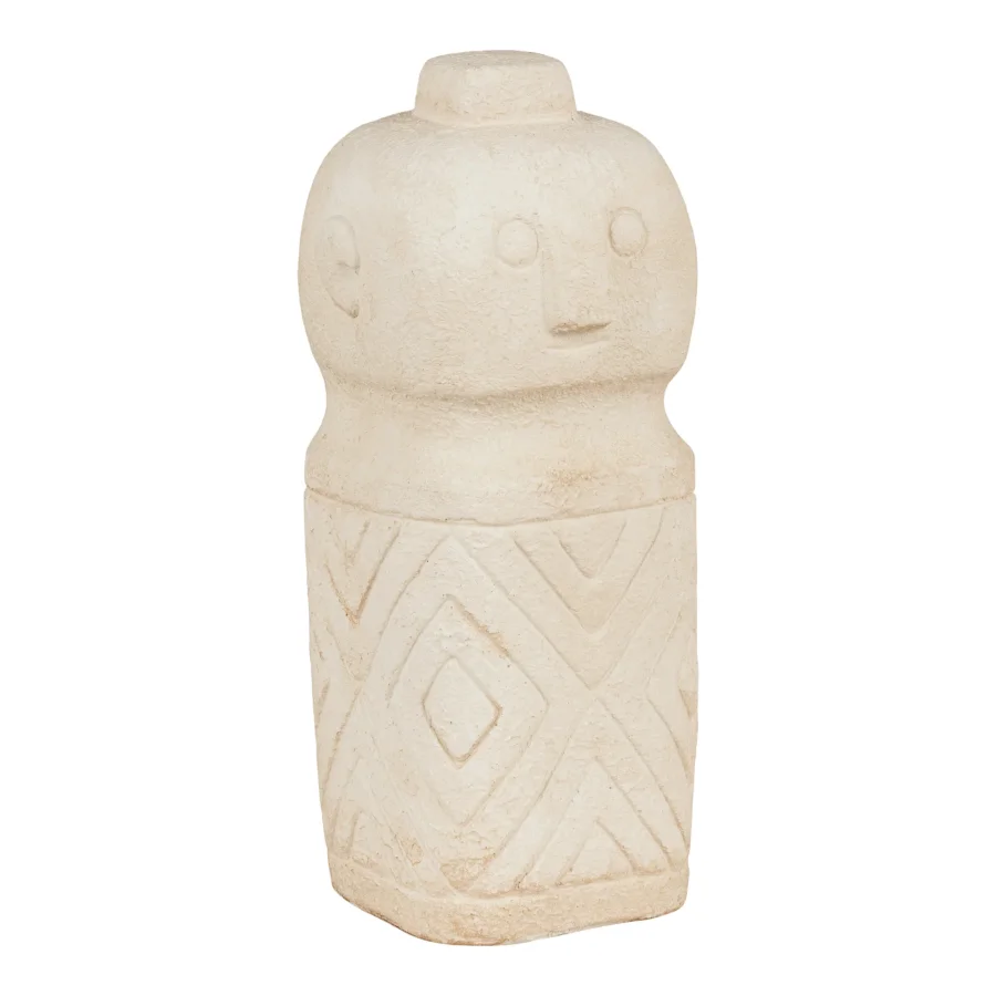 HOUSE NORDIC dekorativ figur, firkantet - beige sement (6,5x6,5)