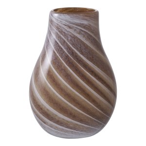 HOUSE NORDIC vase, rund - brun glas (16x23)