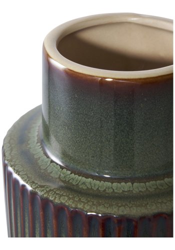HOUSE NORDIC vase - grnn/brun keramikk (16x30)