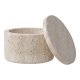 HOUSE NORDIC dekorativ krukke, med lokk - naturlig travertin (10x6,5)