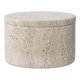 HOUSE NORDIC dekorativ krukke, med lokk - naturlig travertin (10x6,5)
