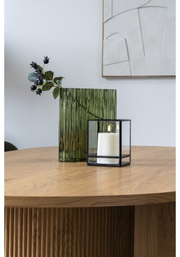 HOUSE NORDIC vase, organisk - rkt grnt glass (21x12x26,5)