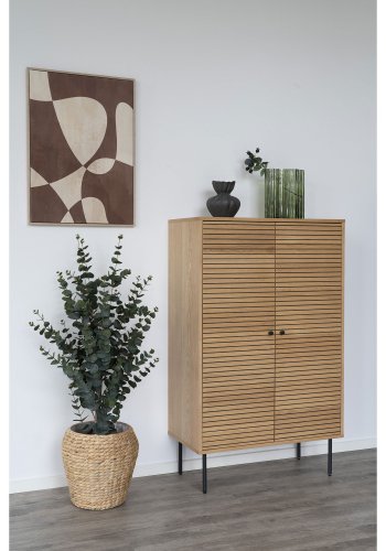 HOUSE NORDIC vase, organisk - rkt grnt glass (21x12x26,5)