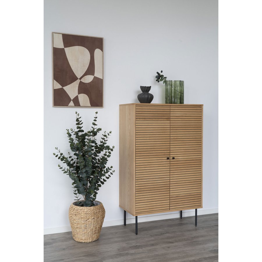 HOUSE NORDIC vase, organisk - rkt grnt glass (21x12x26,5)